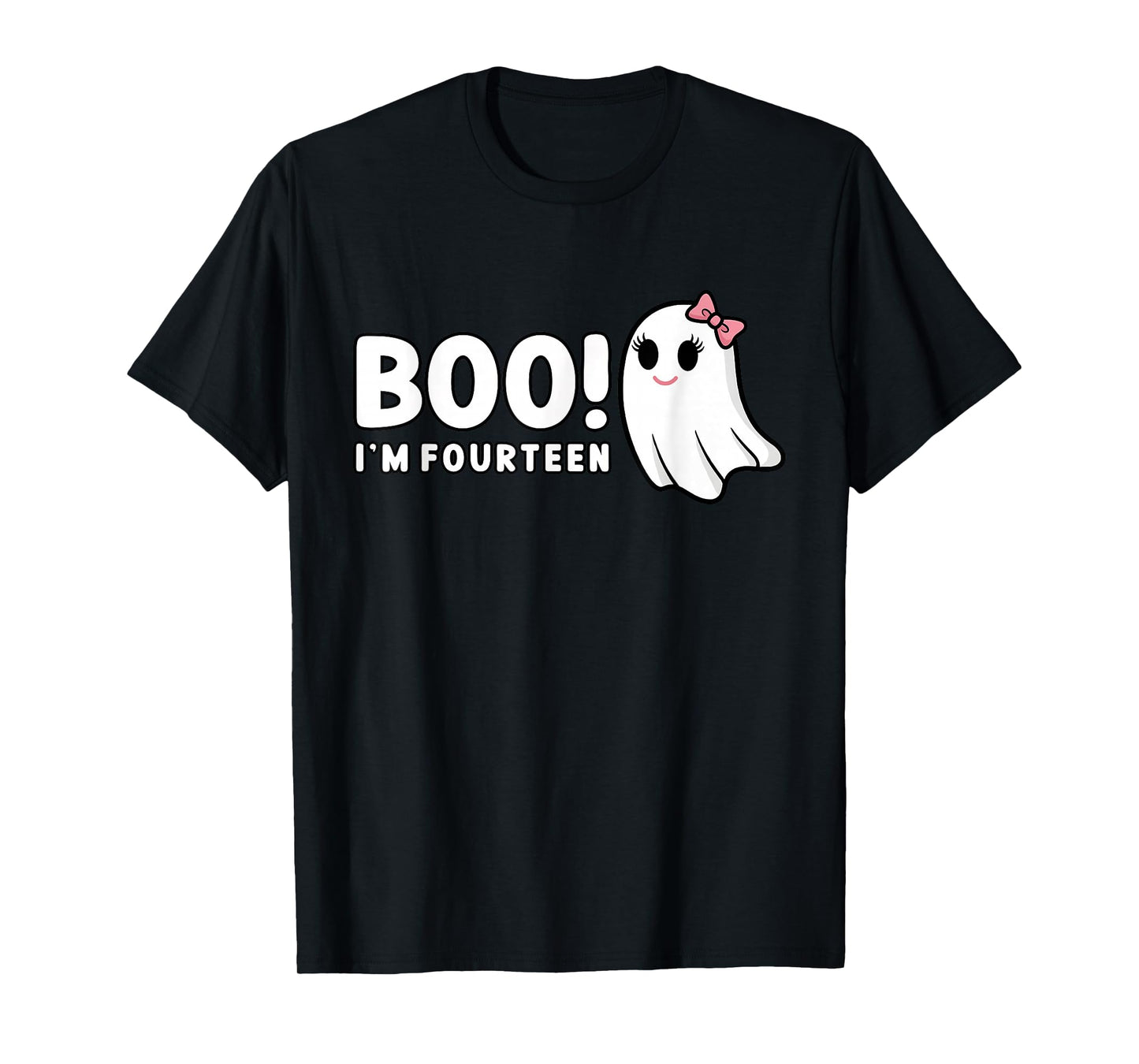Boo Im Fourteen Cute 14 Year Old Girl Ghost Halloween B Day T-Shirt
