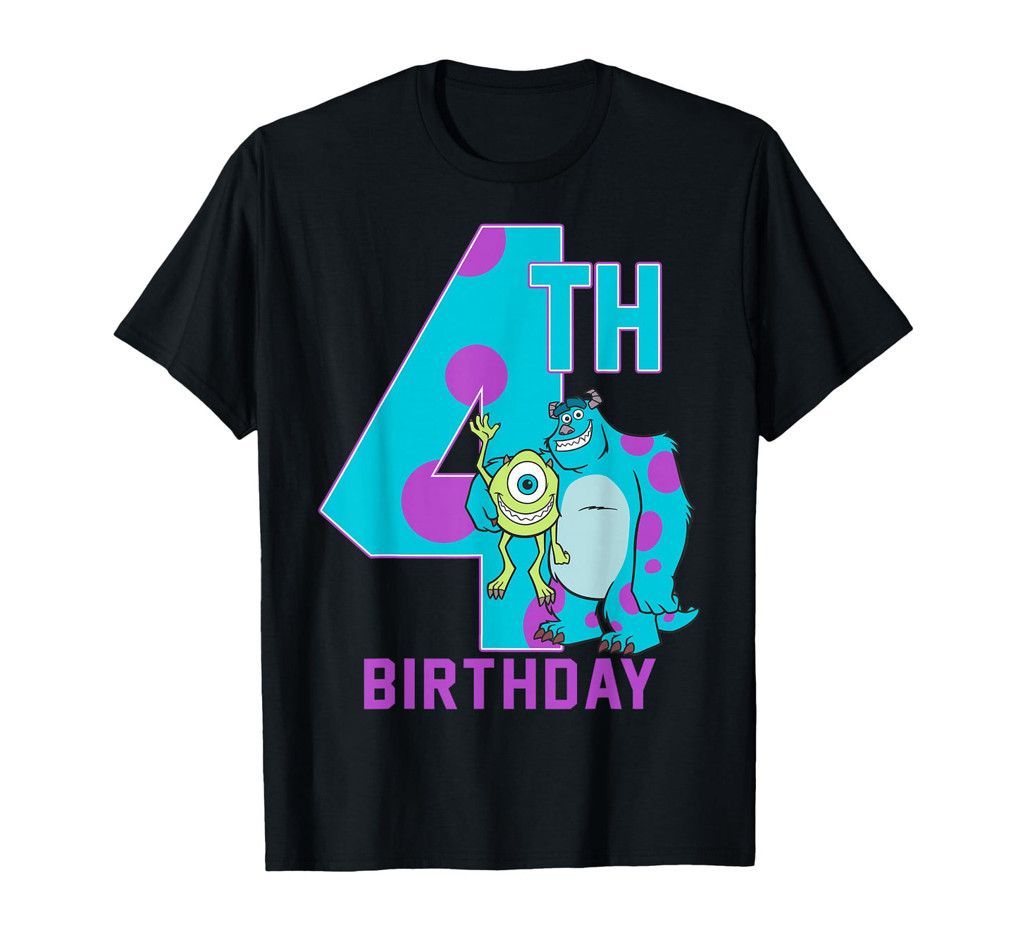 Disney Pixar Monsters Inc. Mike & Sully Happy 4th Birthday T-Shirt
