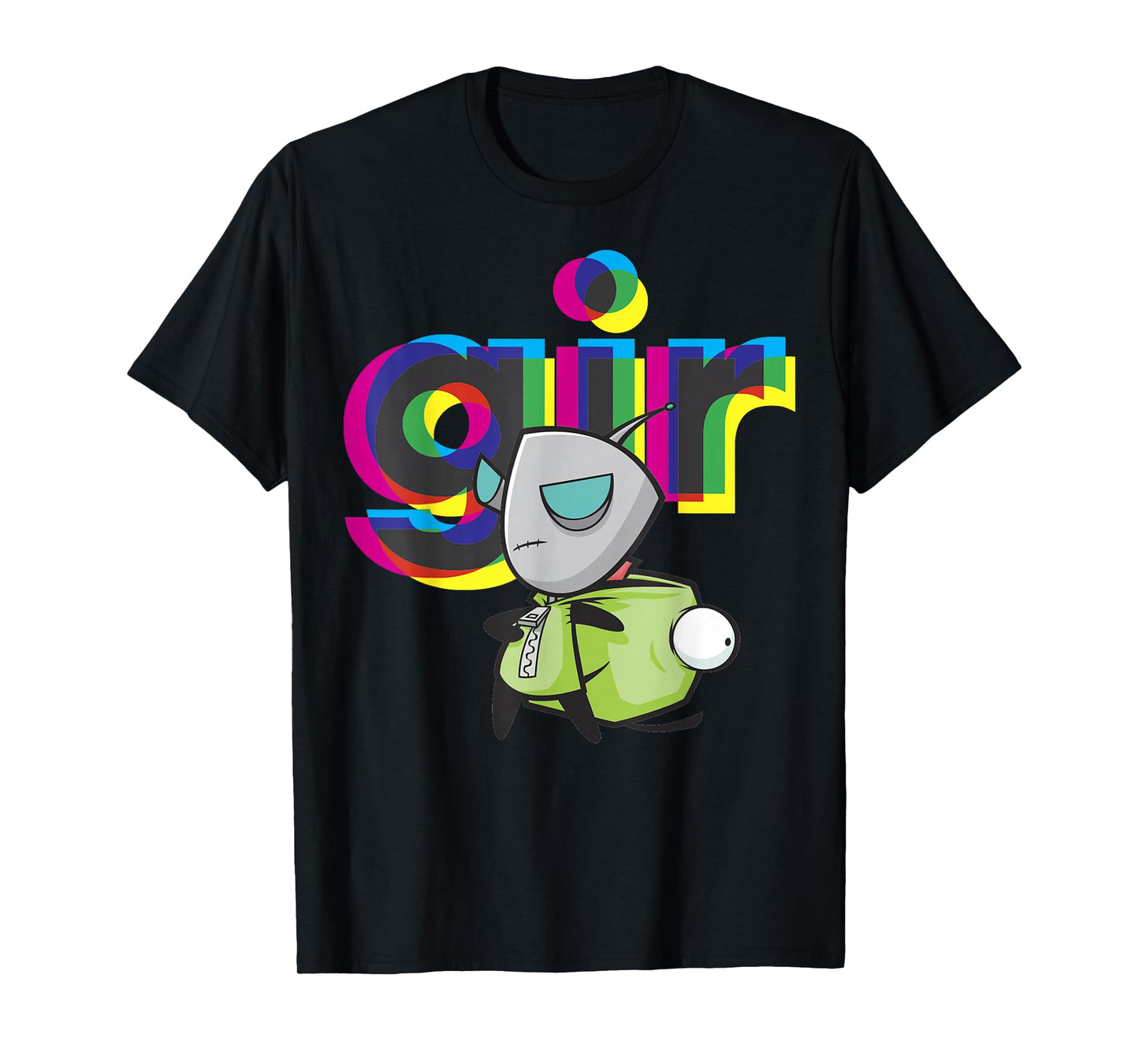 Invader Zim Gir Mask Off Colorful Power Stance Portrait T-Shirt