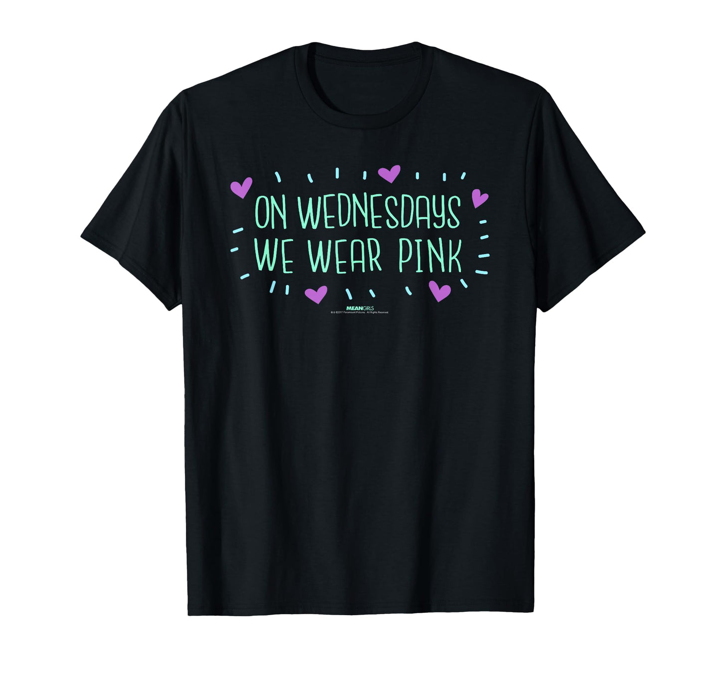 Mean Girls On Wednesdays We Wear Pink Hearts Y2K Movie T-Shirt