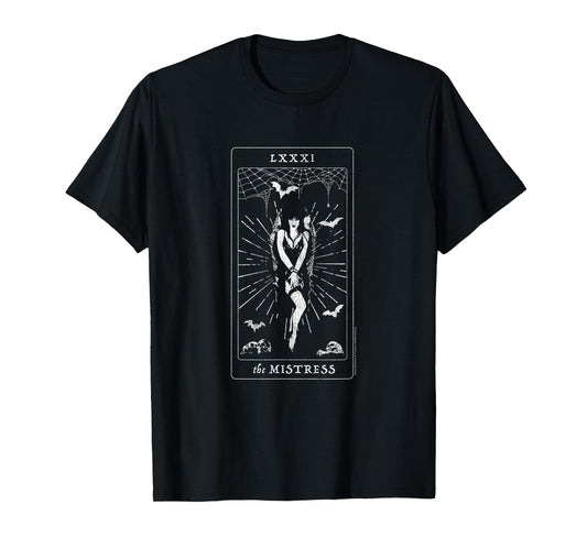 Elvira, Mistress of The Dark Mistress Tarot Card T-Shirt Small