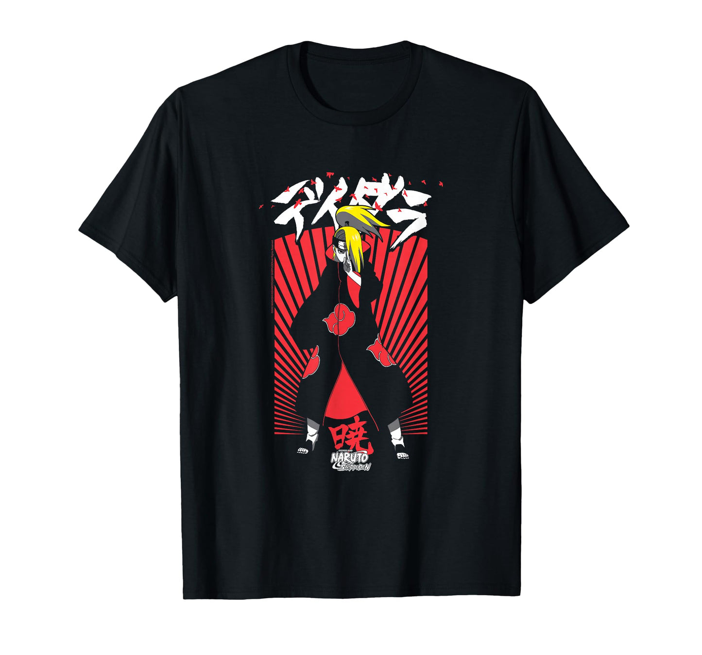Naruto Shippuden Deidara Jutsu with Kanji Anime T-Shirt