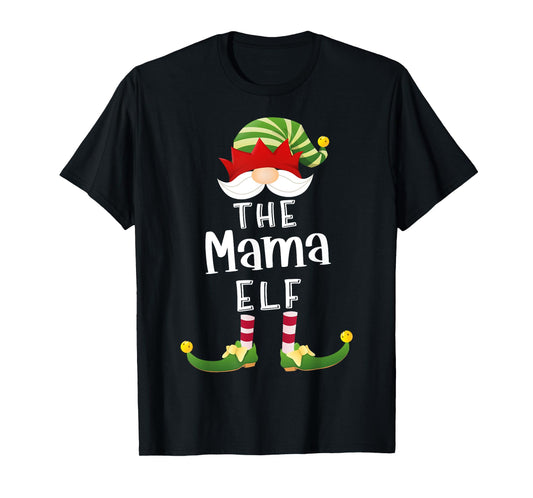 Mama Elf Group Christmas Funny Pajama Party T-Shirt