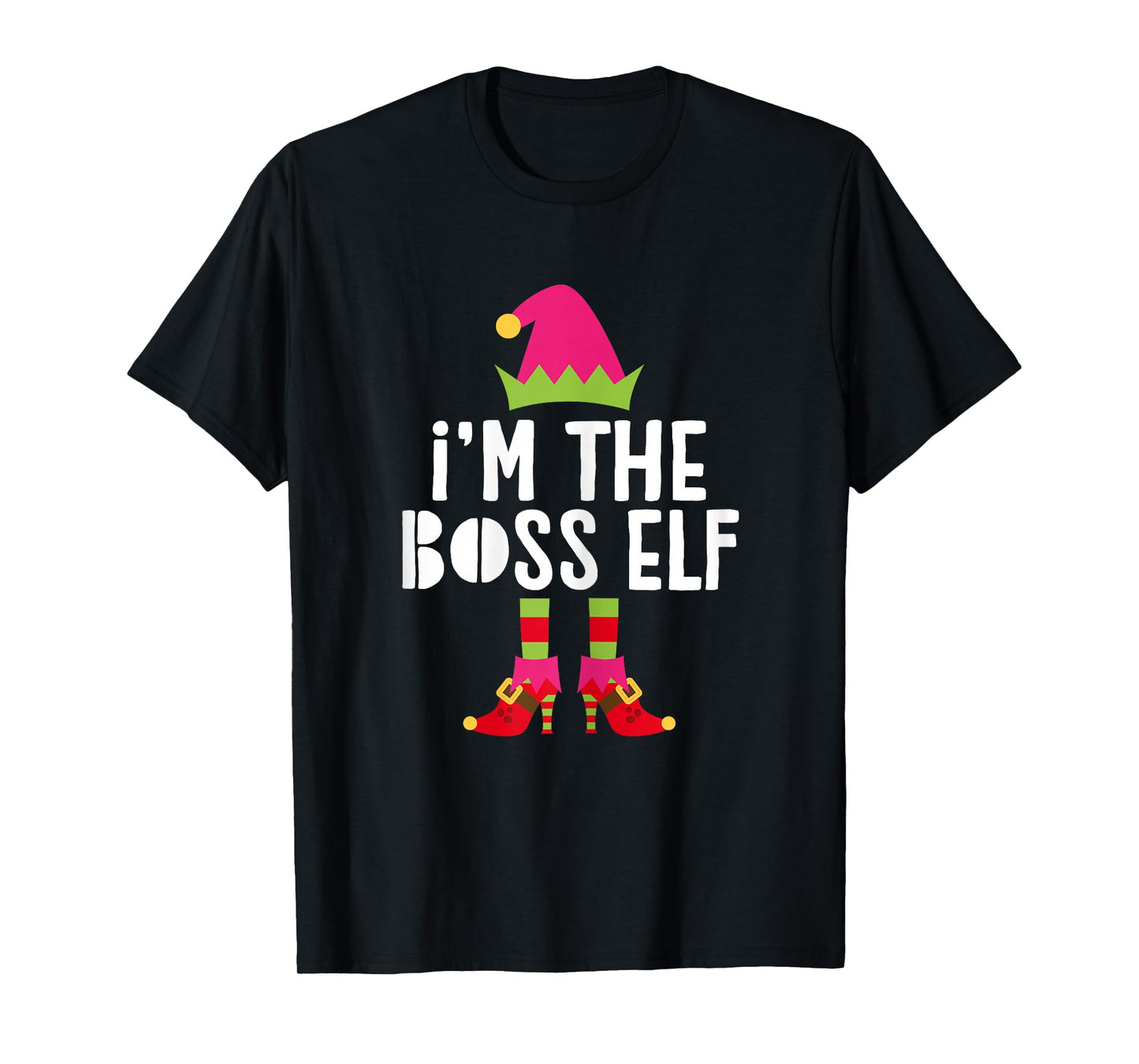 I'm The Boss Elf Shirt Women Girl Matching Christmas Elf T-Shirt