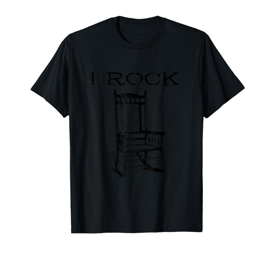 I Rock Rocking Chair T-Shirt Funny Drummer Guitar Gift T-Shirt