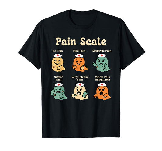 Pain Scale Ghost Pain Assessment Trauma Nurse Halloween T-Shirt