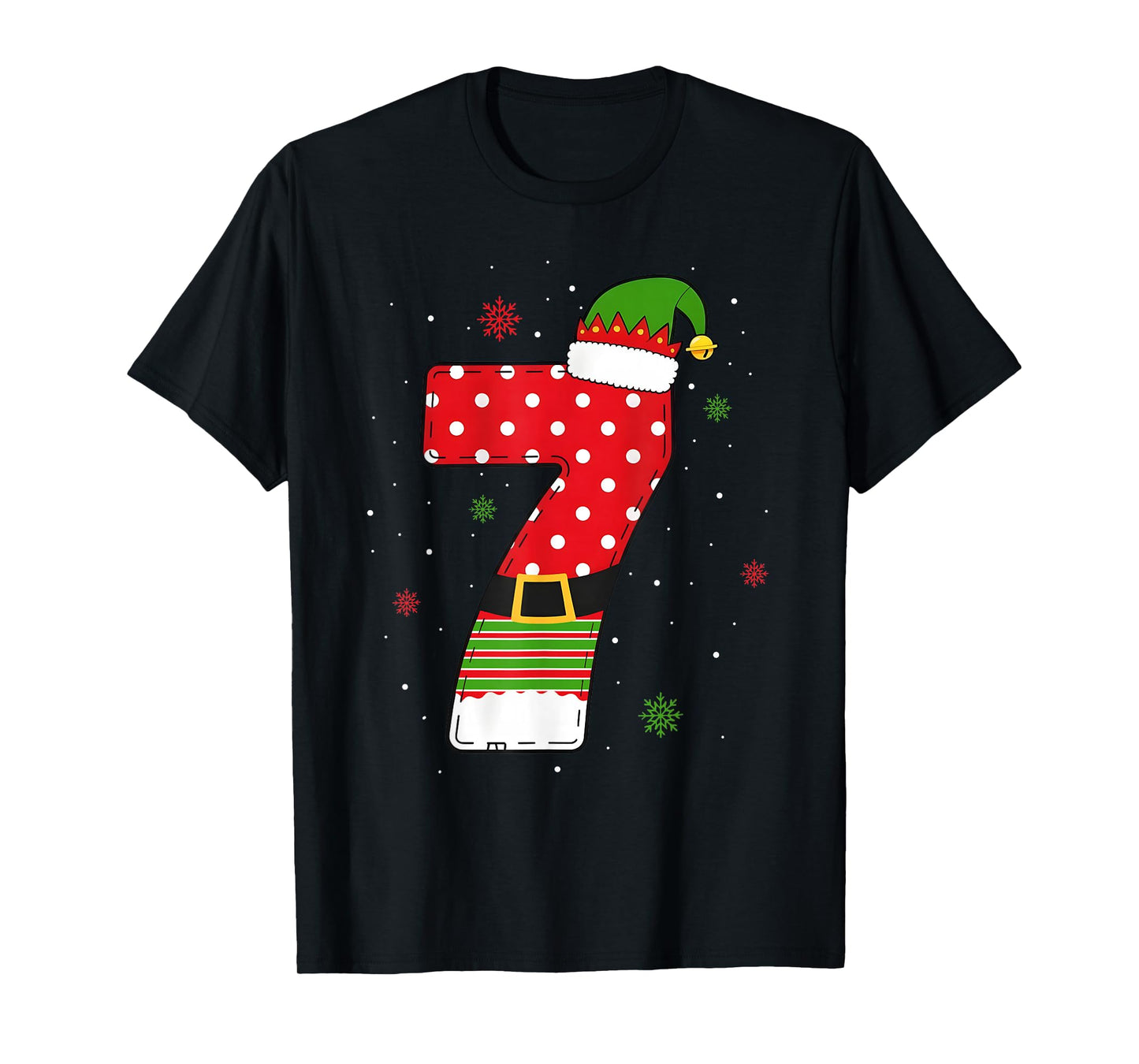 Six Seven Matching 67 Christmas Elf Hat Meme Gen Alpha Z T-Shirt