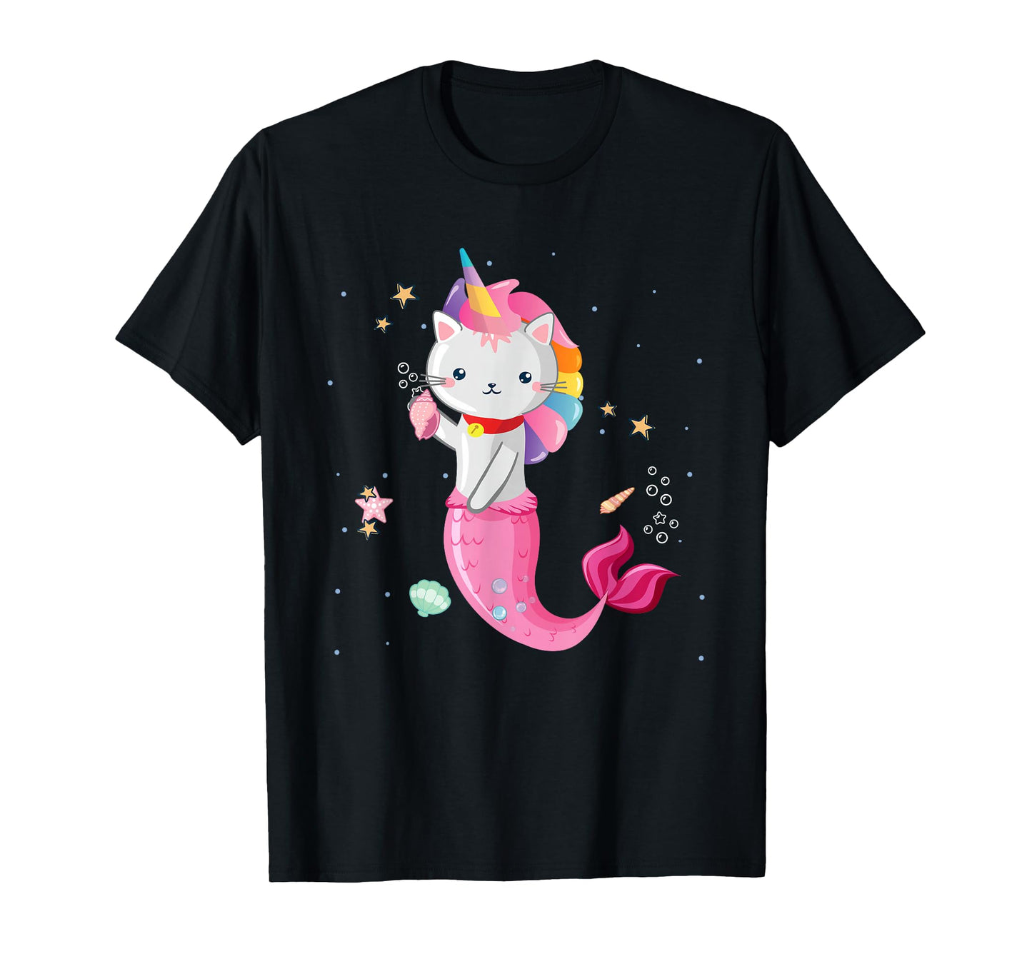 Cat Mermaid Unicorn Girl Kids T-Shirt