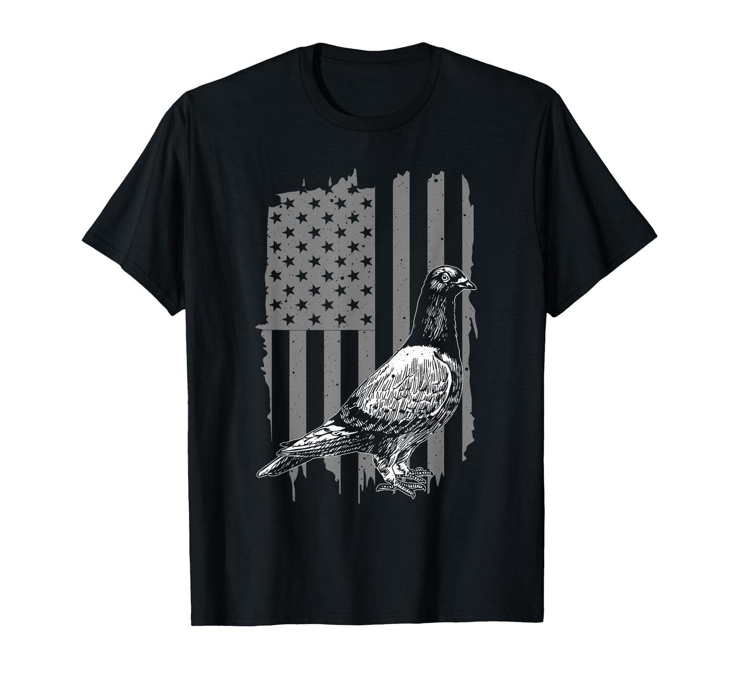 Cool Pigeon Design Men Women Patriotic US Flag Pigeon Lovers T-Shirt