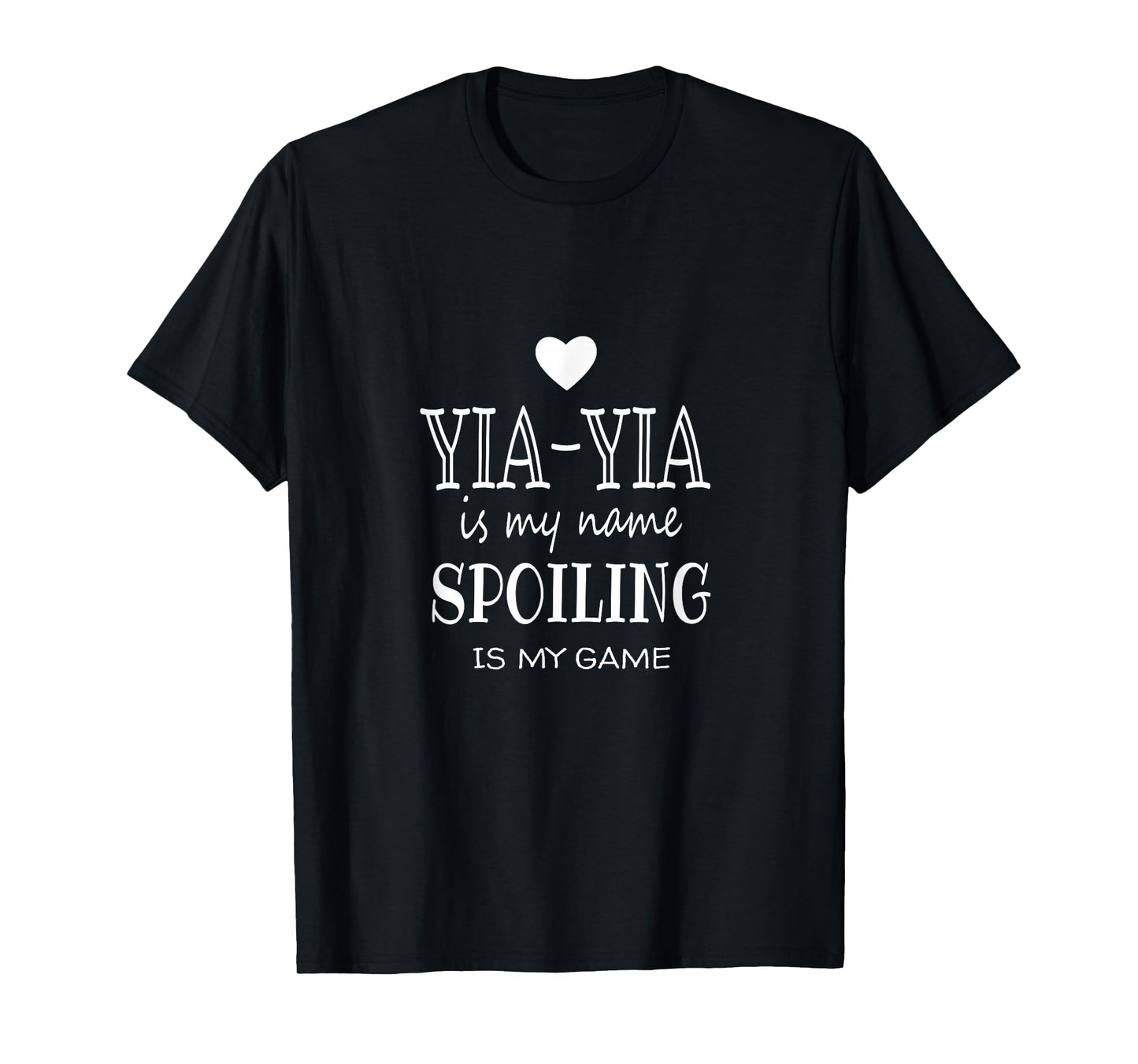 Best Yia-Yia Gift for Christmas Birthday Present Women's Black Casual Letter Print Crew Neck Short Sleeve T-Shirt