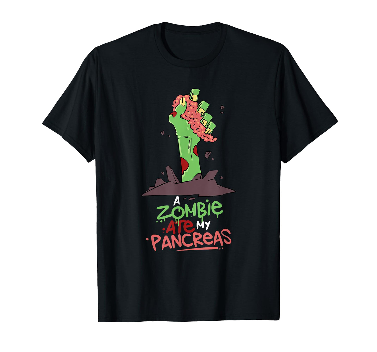 A Zombie Ate My Pancreas Type 1 Diabetes T1D Awareness T-Shirt