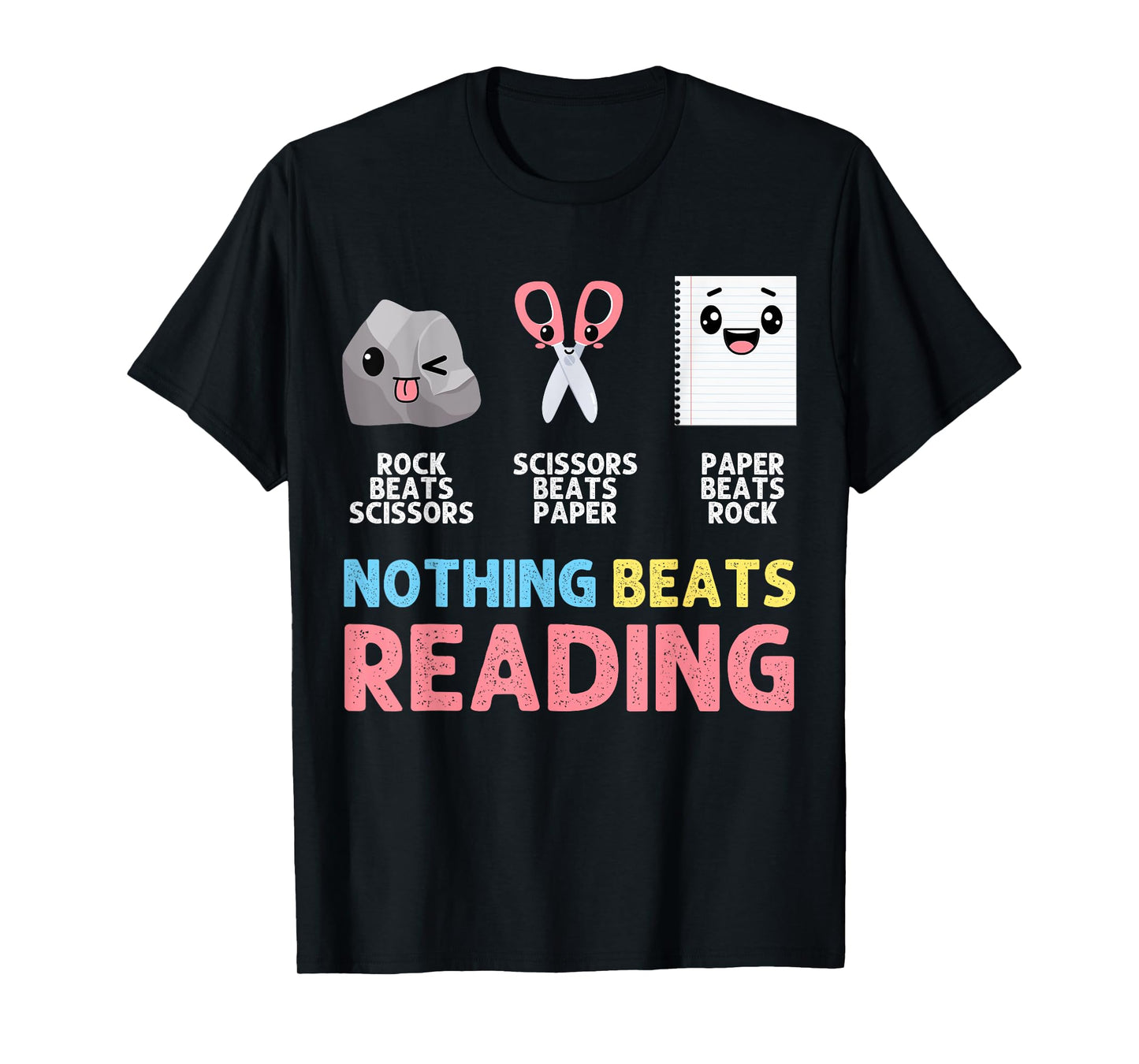 Nothing Beats Reading Funny Rock Paper Scissors T-Shirt