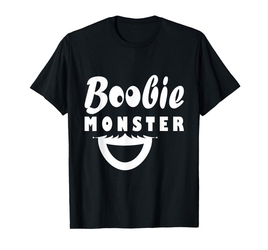 Boobie Monster Breast Feeding Funny Design T-Shirt