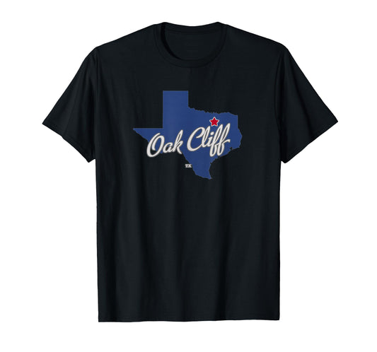 Oak Cliff Texas TX Map T-Shirt