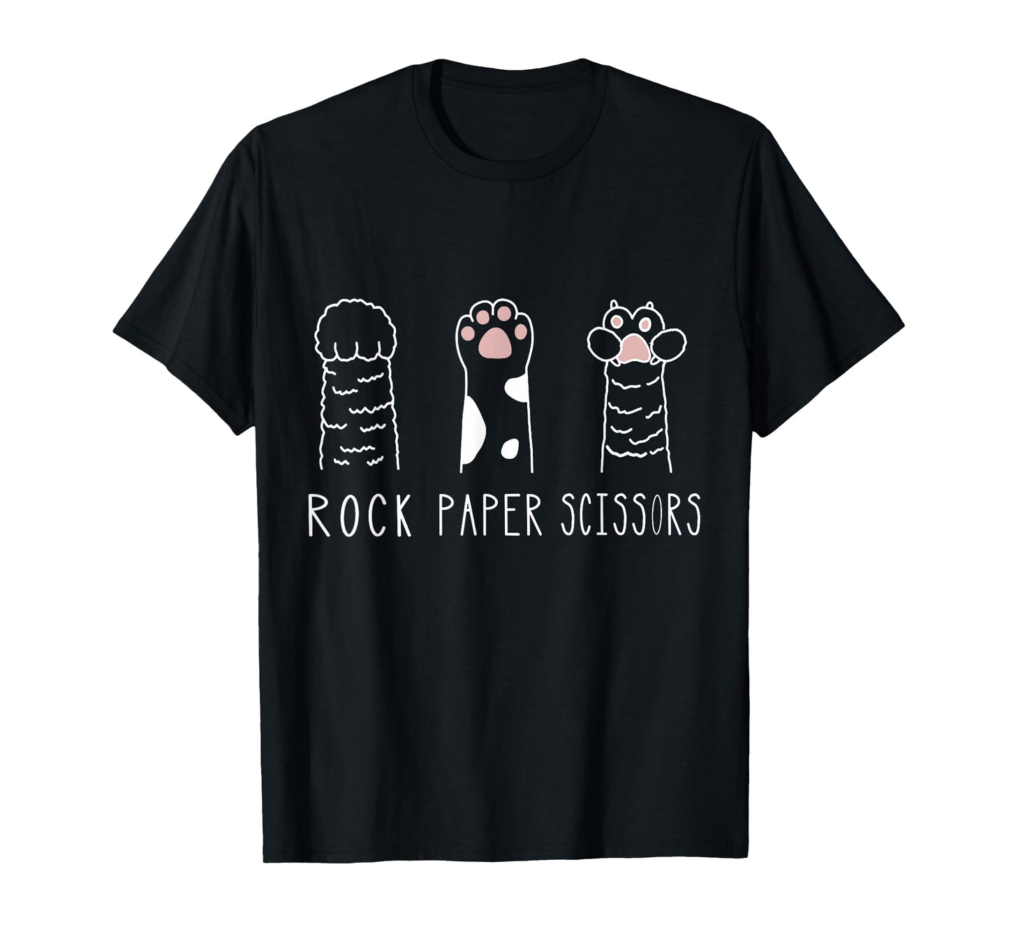 Rock Paper Scissors Cat Paw Hand Game T-Shirt