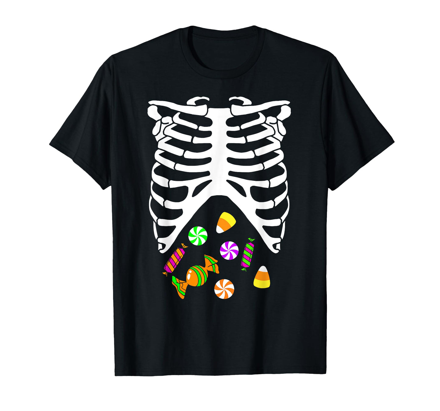 Skeleton Tummy Full of Candy Halloween Costume T-Shirt