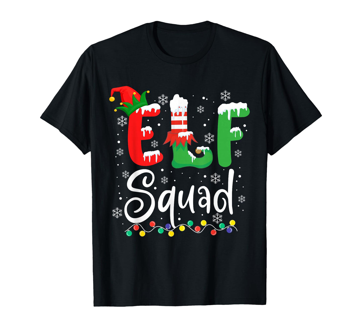 Elf Squad Funny Elf Family Christmas Matching Pajamas Xmas T-Shirt