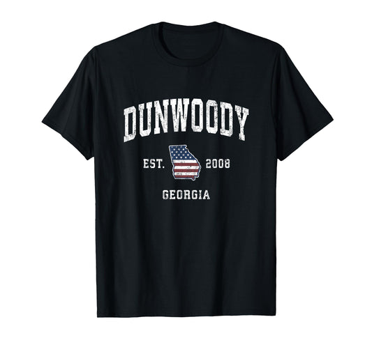 Dunwoody Georgia GA Vintage American Flag Sports Design T-Shirt