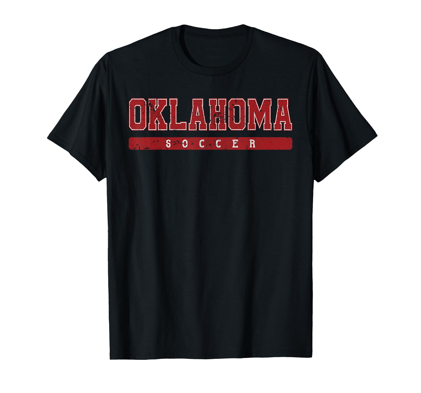 Oklahoma Soccer Red Vintage Text T-Shirt