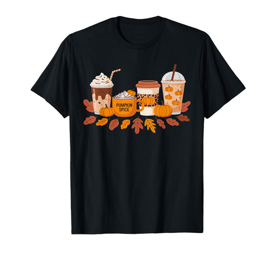 Halloween Coffee Pumpkin Latte Spice Coffee Love Fall Season T-Shirt