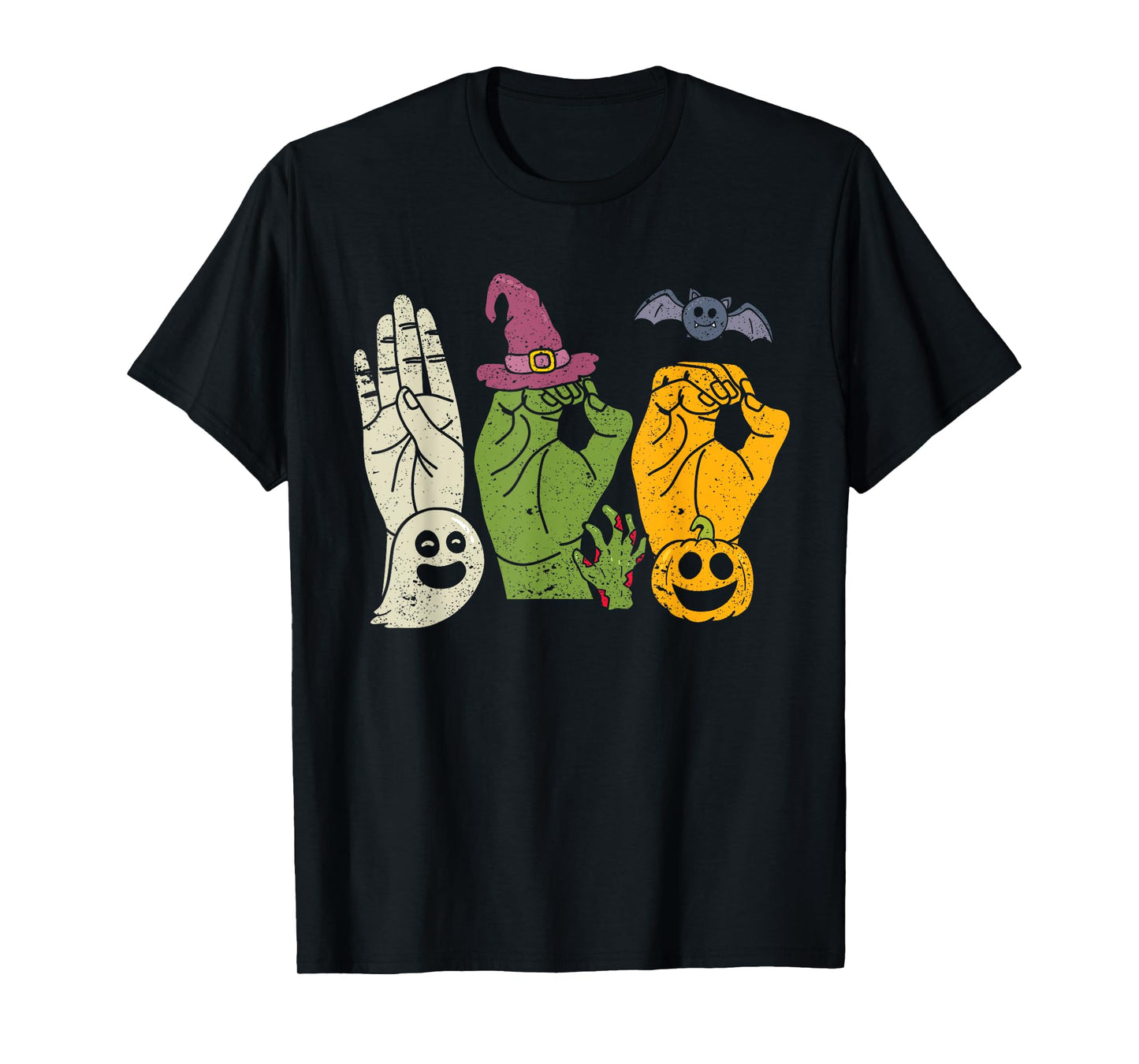Boo Hands American Sign Language Pride ASL Halloween Witch T-Shirt