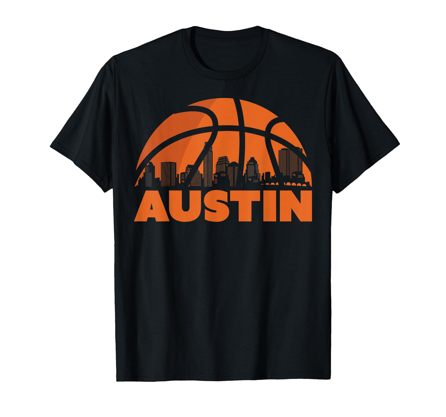 Austin City Skyline Texas Basketball Fan Jersey T-Shirt
