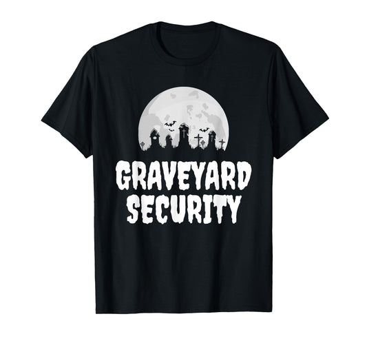 Halloween Graveyard Security Funny Zero Effort Lazy Costume T-Shirt