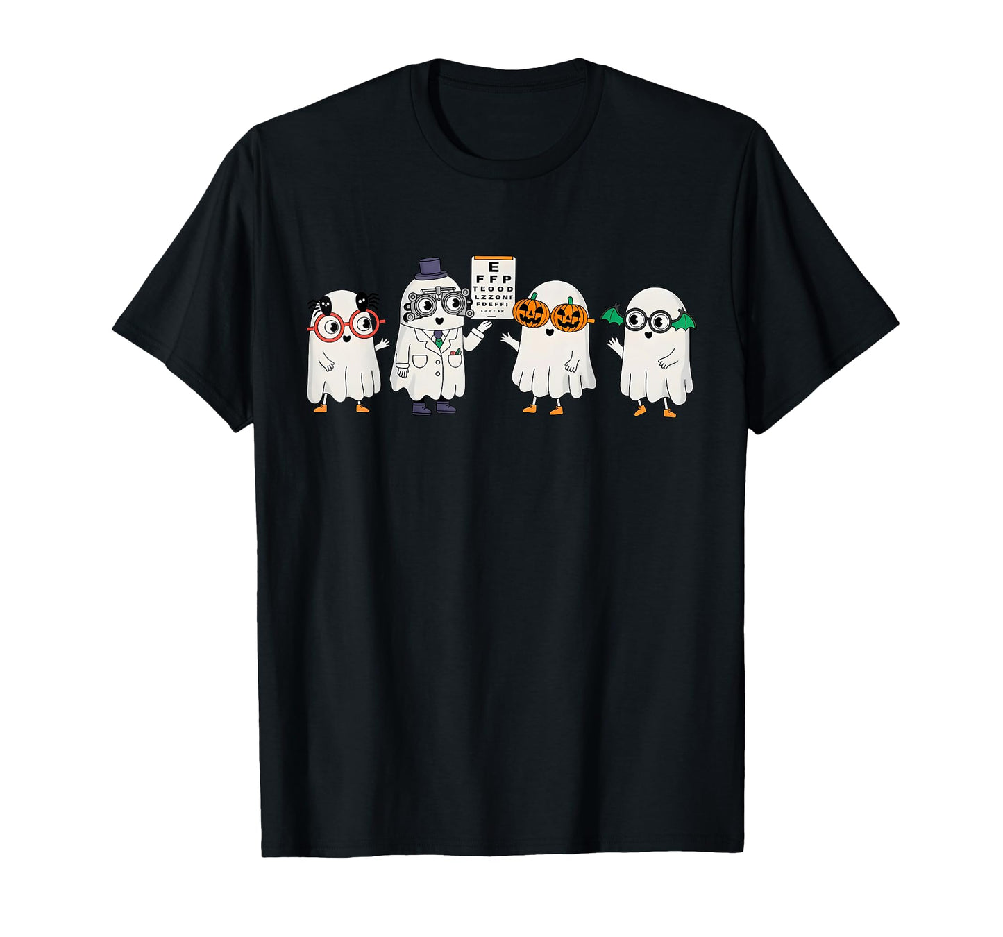 Spooky Ghost Boo Vision Squad Optometrist Halloween Eye Dr T-Shirt