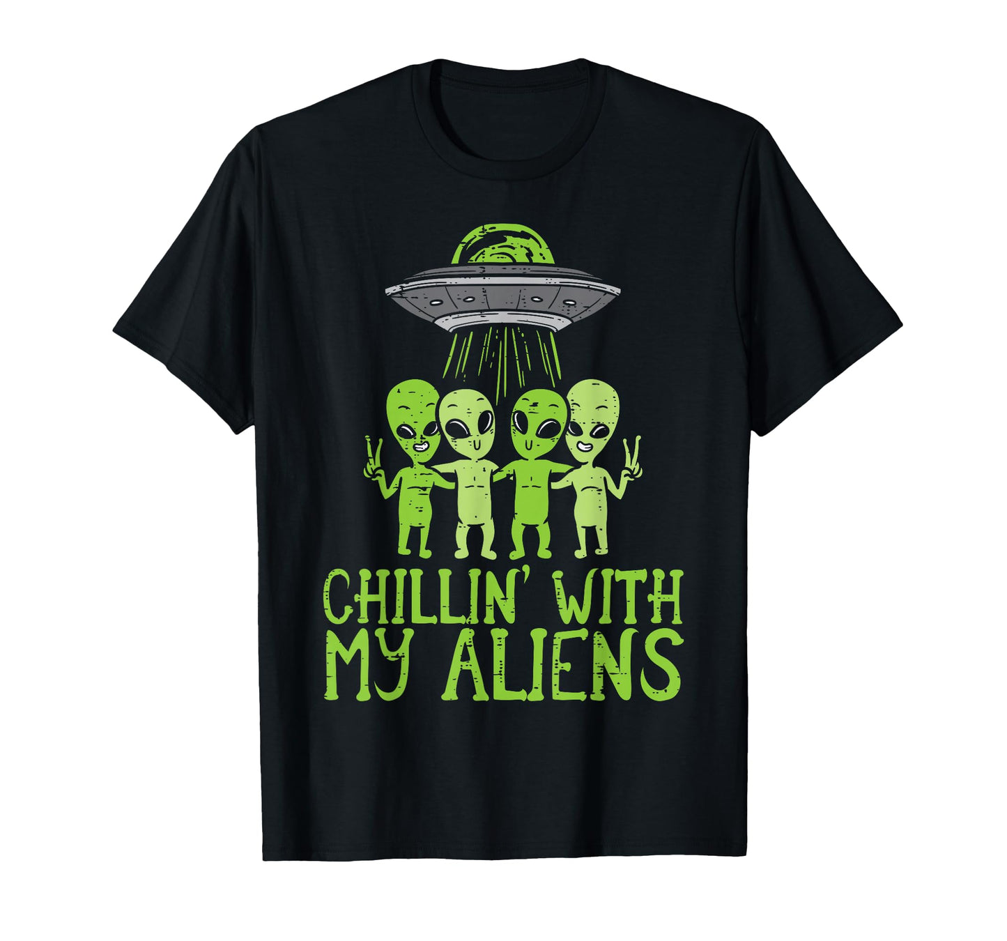 Chillin With My Aliens Group Toddler Boys Halloween Kids T-Shirt