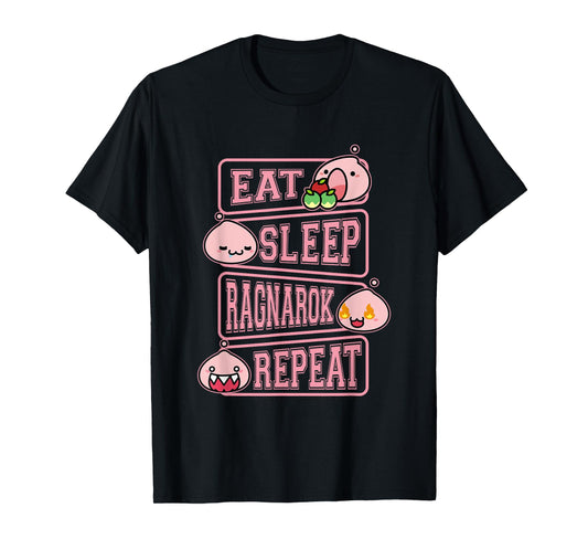 Ragnarok Poring Eat Sleep Repeat Gamer Meme Tee T-Shirt