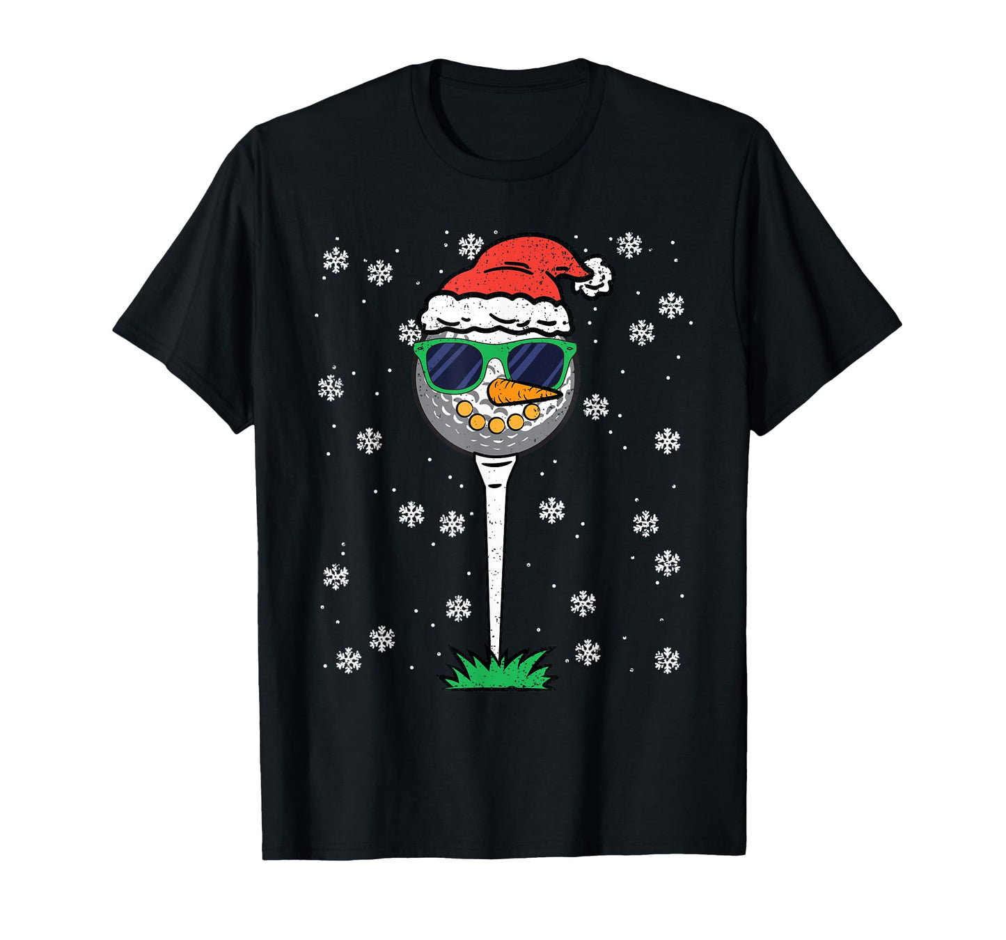 Golf Ball Snowman Christmas Pajama Funny X-mas Sport Golfer T-Shirt