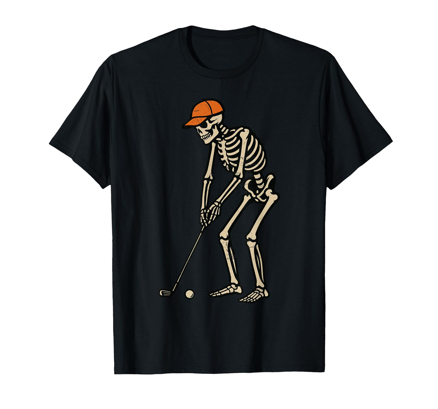 Men Dad Skeleton Golf Halloween Golfer Golf Player Funny T-Shirt