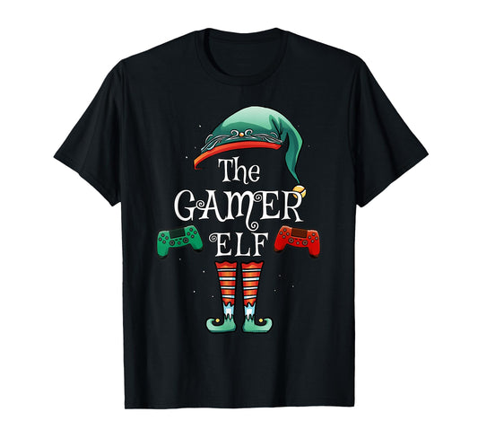 The Gamer Elf Matching Family Christmas Gamer T-Shirt