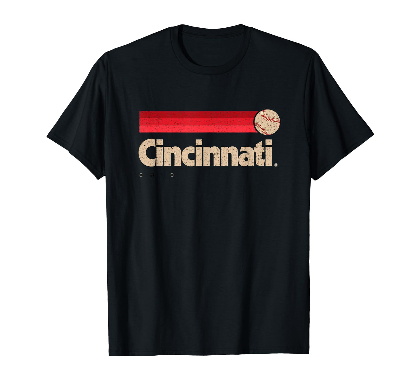 Red Cincinnati Baseball Softball City Ohio Retro Cincinnati T-Shirt