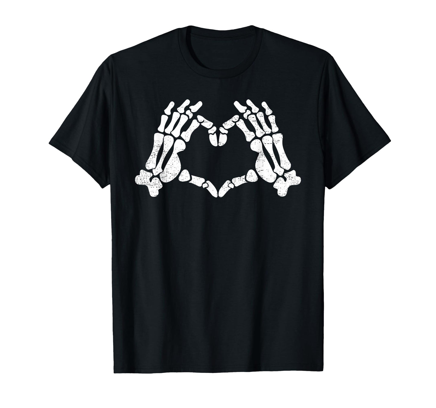 Skeleton Hands Heart Sign Retro Halloween Costume Men Women T-Shirt
