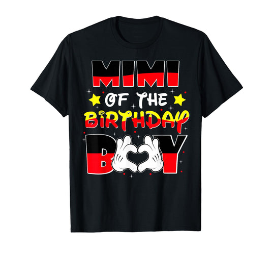 Mimi of The Birthday Boy Shirt Matching Grandma Grandson Fun T-Shirt