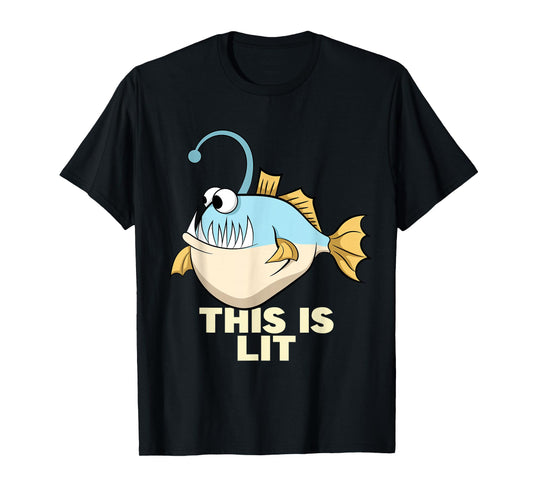 This Is Lit Angler Fish Monster Fishing Fisherman Anglerfish T-Shirt