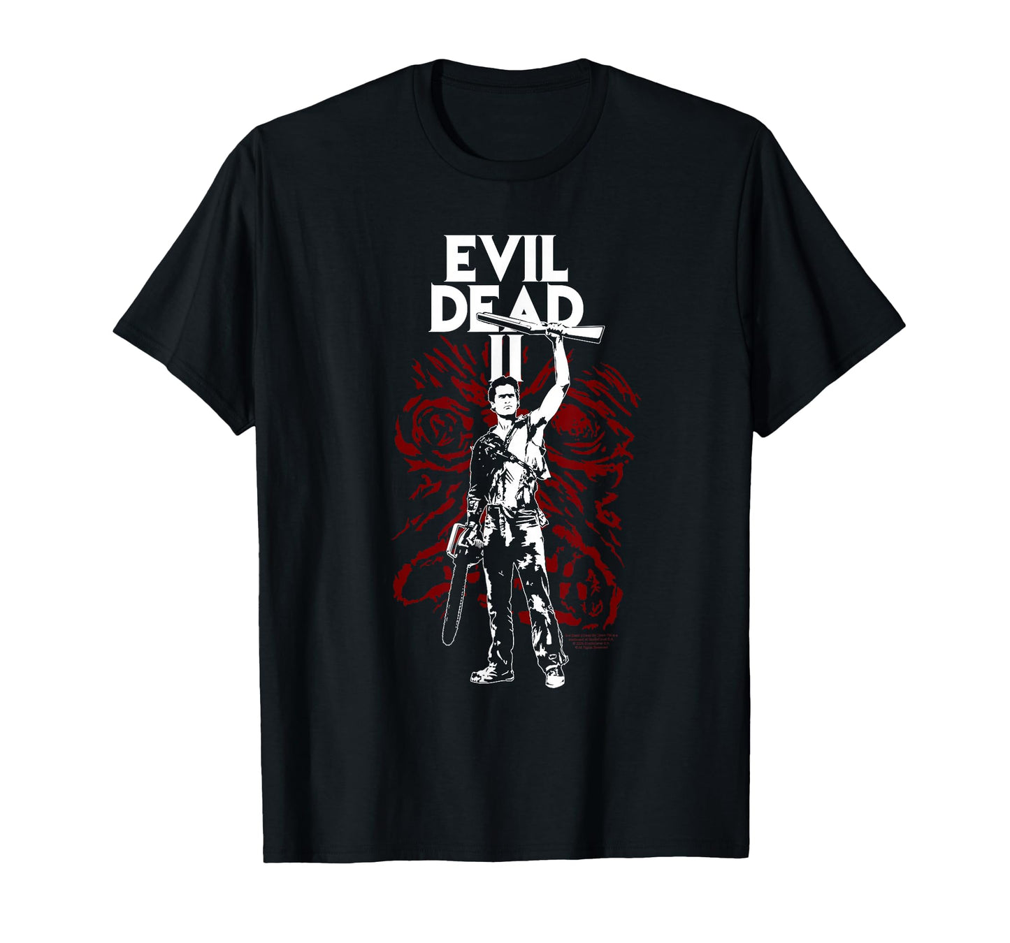 Evil Dead 2 Ash with The Book of The Dead Horror Movie T-Shirt