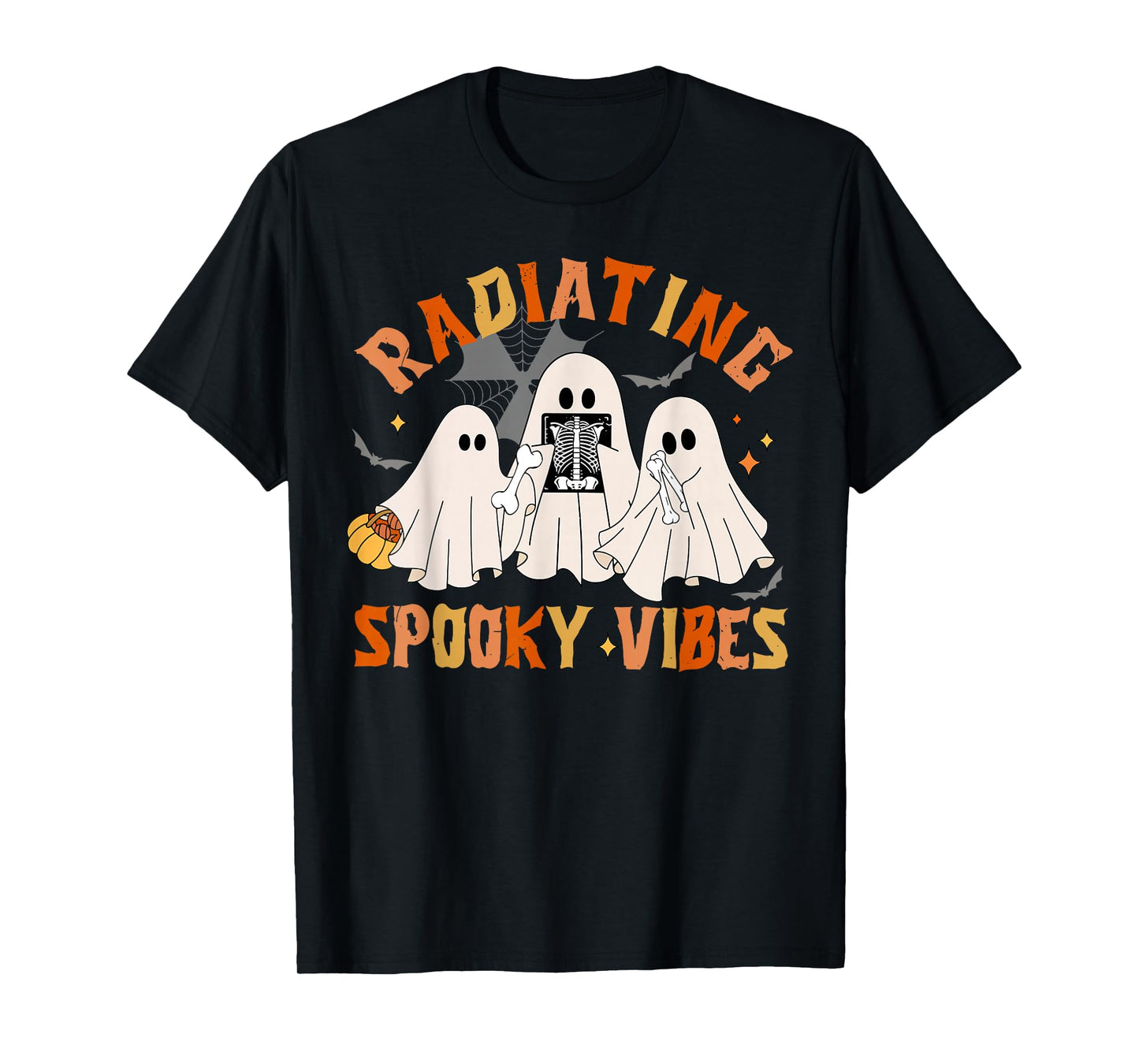 Radiating Spooky Vibes Ghost Halloween X-ray Radiology Tech T-Shirt