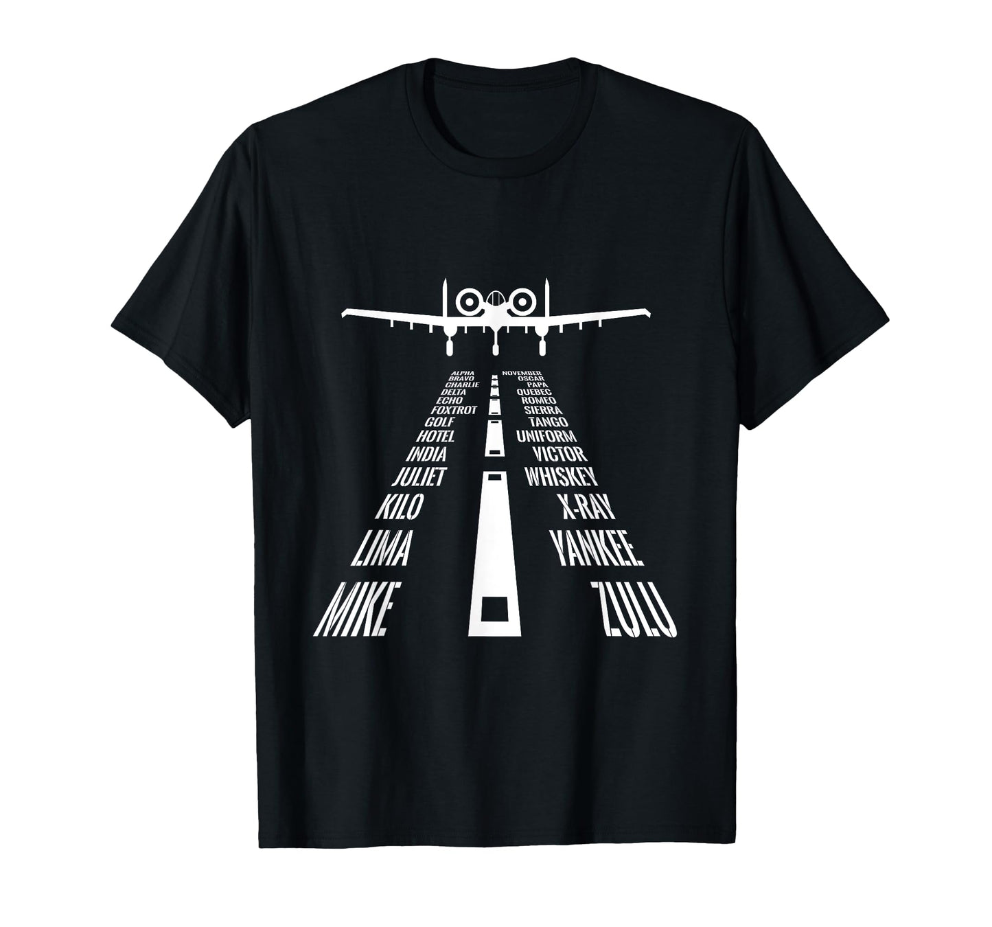 Flying A10 Warthog Pilot Landing Phonetic Alphabet Runway T-Shirt