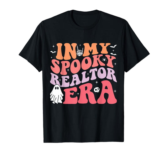 In My Spooky Realtor Era Retro Groovy Funny Halloween Ghost T-Shirt