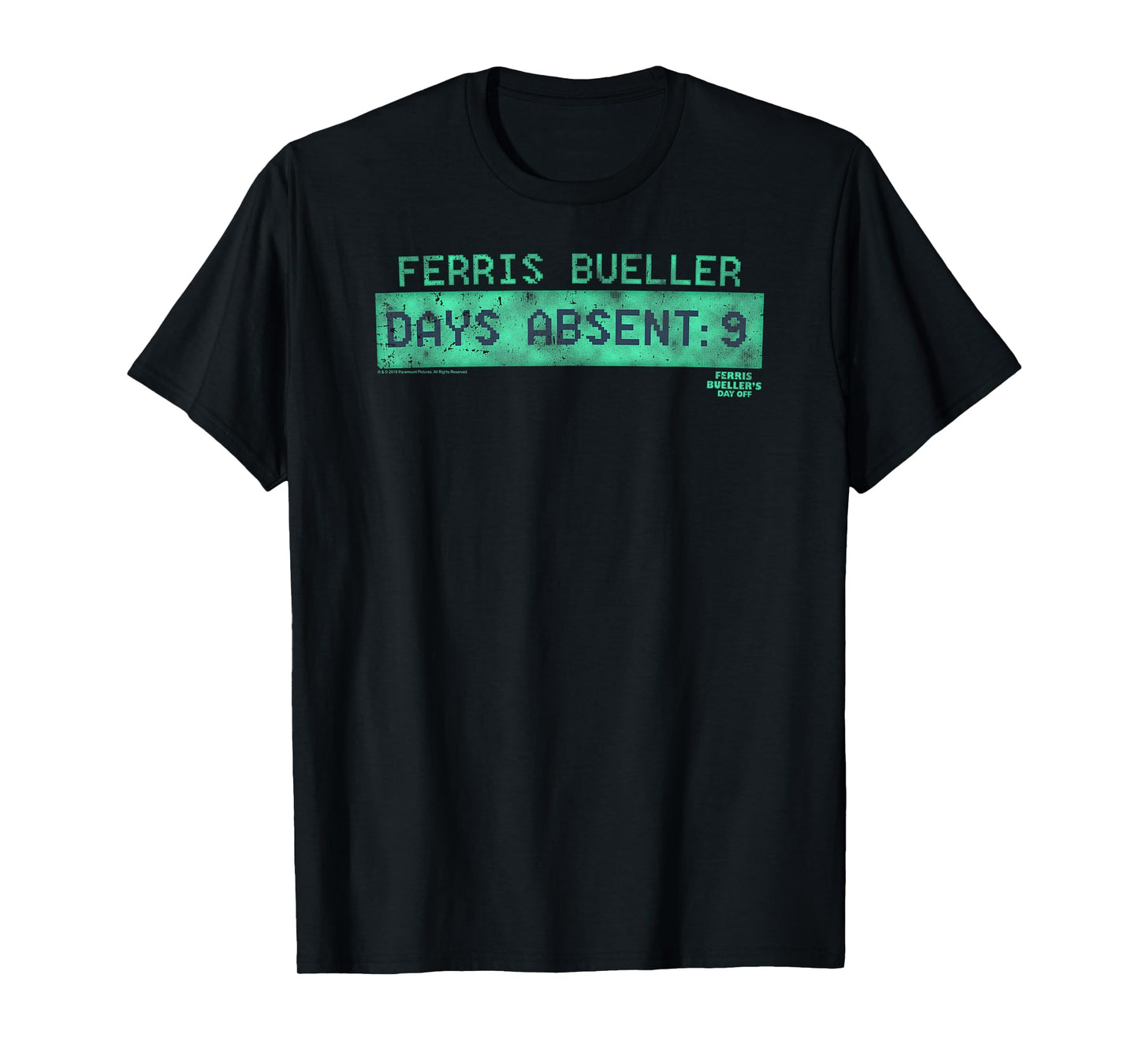 Ferris Bueller's Day Off Days Absent: 9 Funny Movie T-Shirt