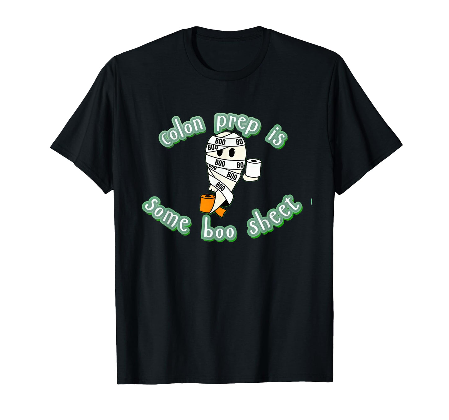 Funny Colonoscopy Prep Ghost Halloween GI Nurse Tee T-Shirt