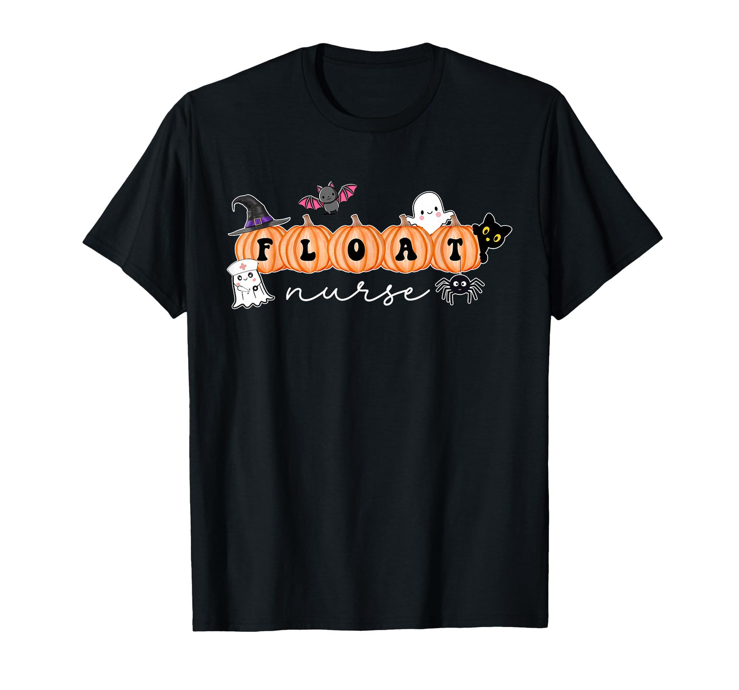 Float Nurse Float Pool Nursing Pumpkin Ghost Halloween Fall T-Shirt