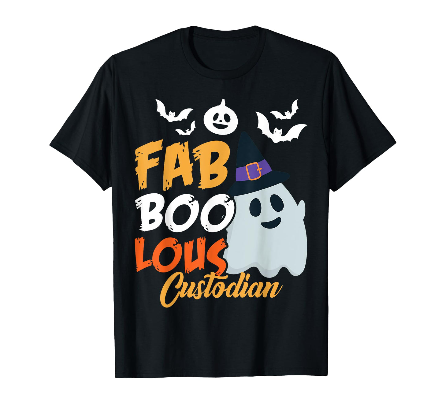 Faboolous Custodian Funny Scary Ghost Halloween Costume T-Shirt