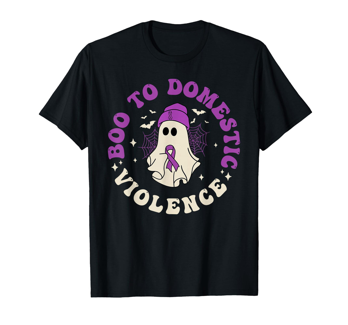 Boo To Domestic Violence Domestic Halloween Ghost Kids Boys T-Shirt