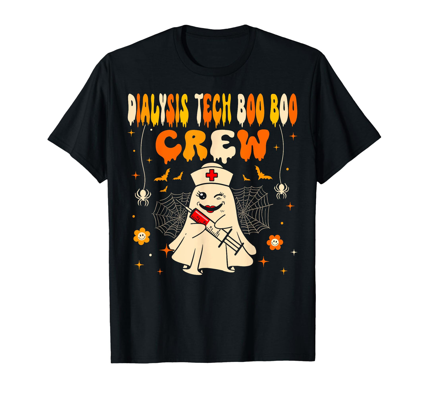 Halloween Dialysis Tech Boo Crew Dialysis Nurse Ghost T-Shirt