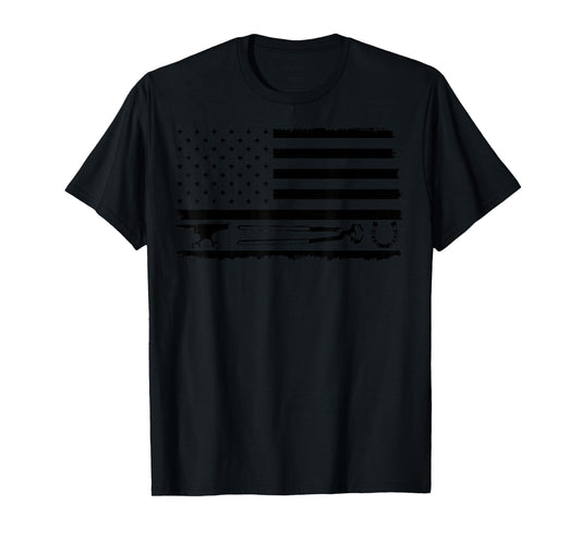 Funny Farrier Gift For Men Cool Farrier Tools American Flag T-Shirt