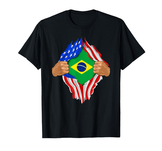 Brazilian Blood Inside Me T-Shirt | Brazil Flag Gift T-Shirt