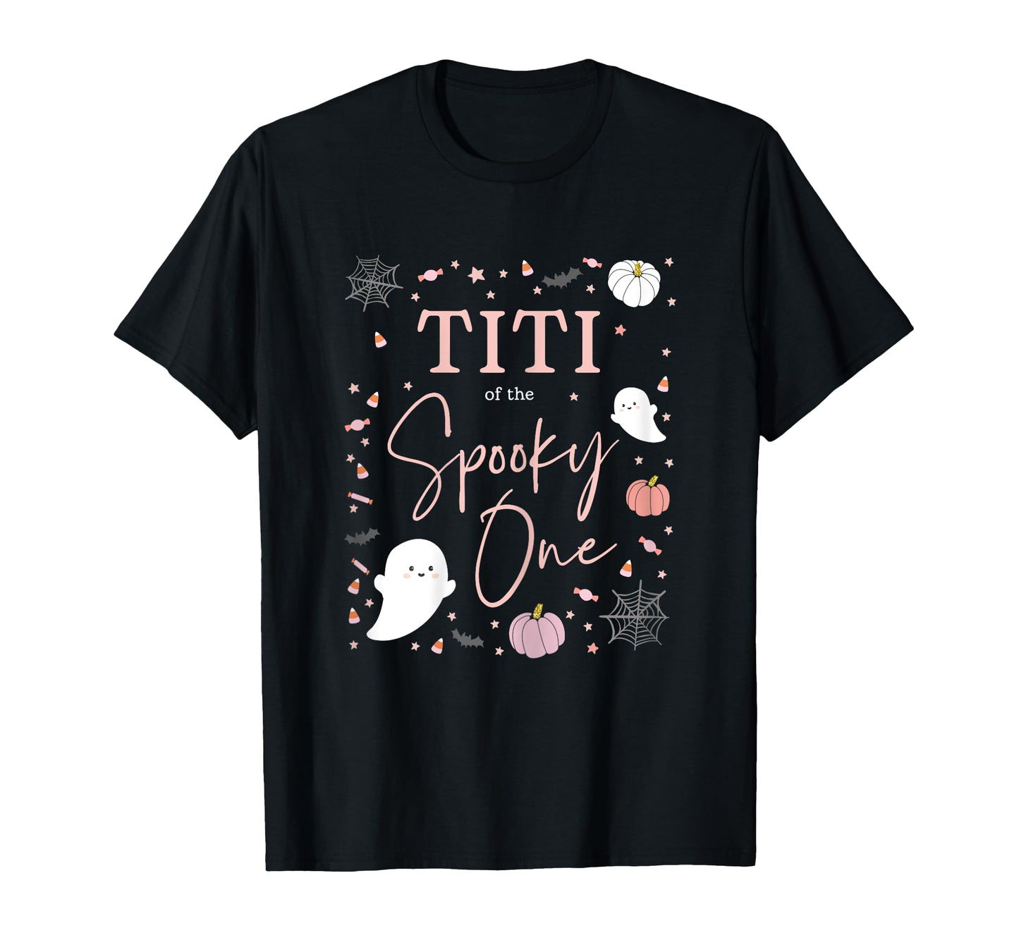 Titi of the Spooky One Girl First Birthday Pink Halloween T-Shirt